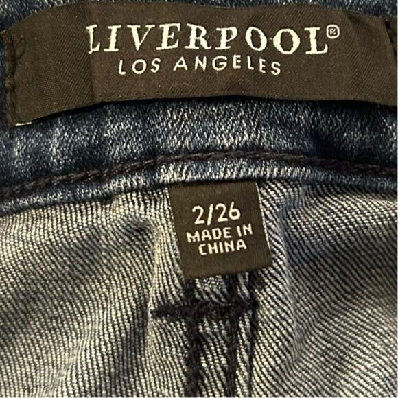Liverpool Los Angeles Cropped Flare Frayed Hem Split Hem Jeans, Size 2/26 - Picture 7 of 10